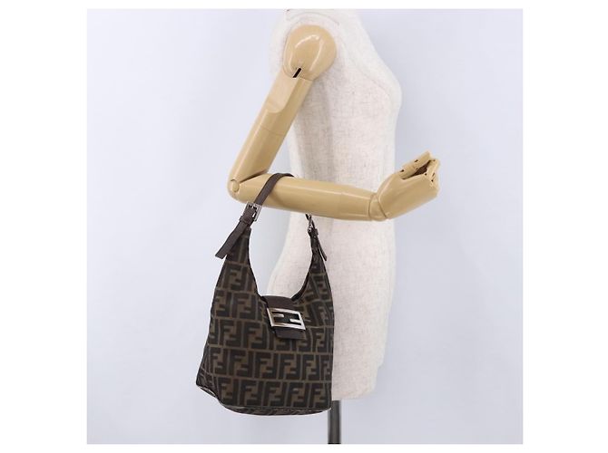 FENDI Zucca Canvas Hand Bag Brown Silver - vista 24