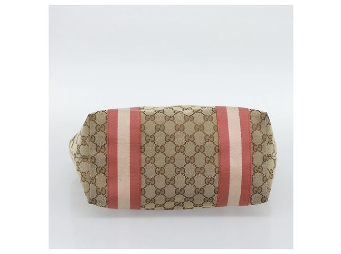 GUCCI GG Canvas Sherry Line Tote Bag Beige Gold 211971 - Ansicht 5