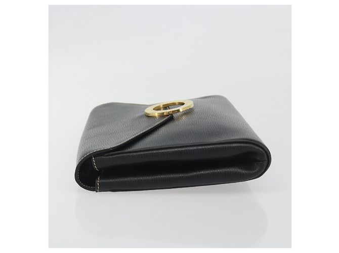 Céline CELINE Circle Clutch Bag Leather Black Gold - vista 4