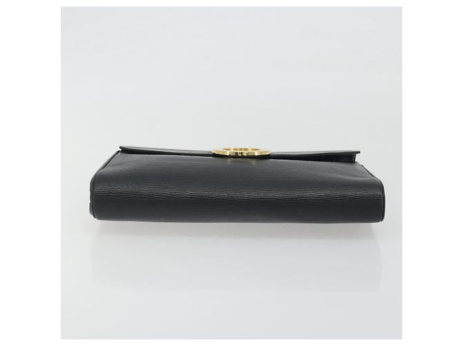 Céline CELINE Circle Clutch Bag Leather Black Gold - vista 6