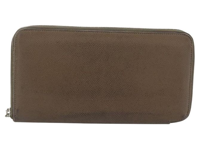 Hermès HERMES Azap Long Wallet Leather Beige Silver - vista 13