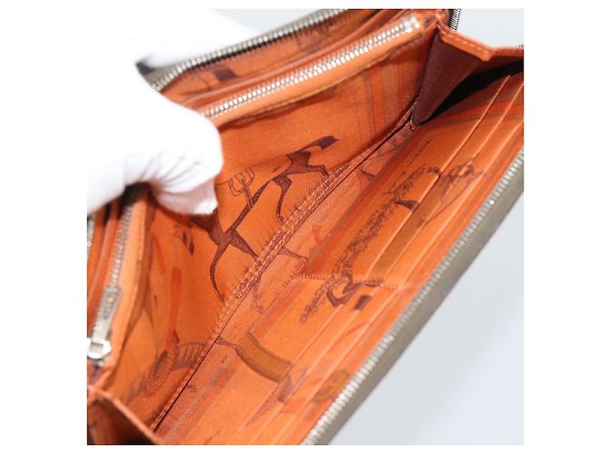 Hermès HERMES Azap Long Wallet Leather Beige Silver - vista 19