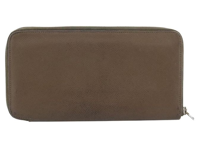 Hermès HERMES Azap Long Wallet Leather Beige Silver - vista 2