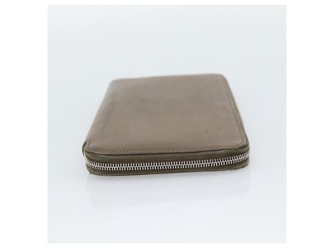Hermès HERMES Azap Long Wallet Leather Beige Silver - vista 4