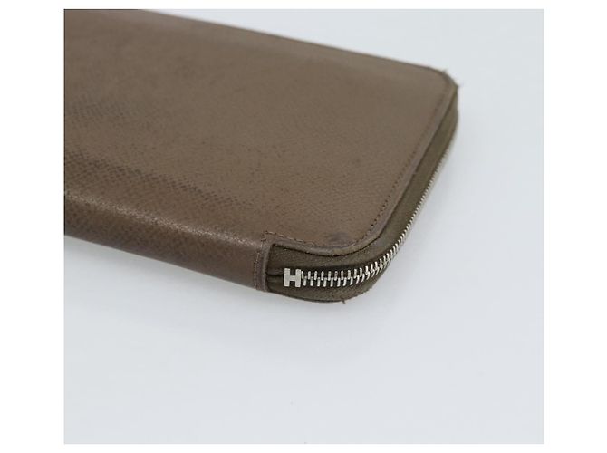 Hermès HERMES Azap Long Wallet Leather Beige Silver - vista 7