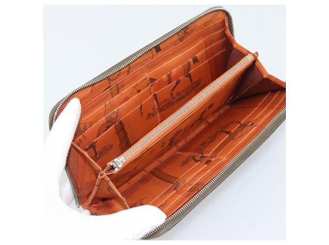 Hermès HERMES Azap Long Wallet Leather Beige Silver - vista 9