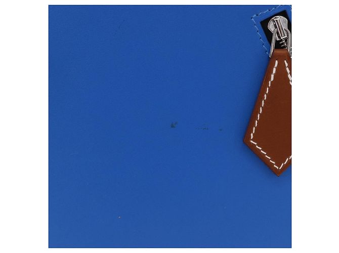 Hermès HERMES Zip Angor Clutch Bag Leather Blue Silver - vista 2