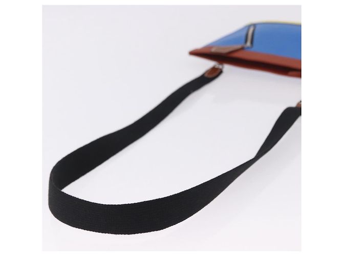 Hermès HERMES Zip Angor Clutch Bag Leather Blue Silver - vista 8