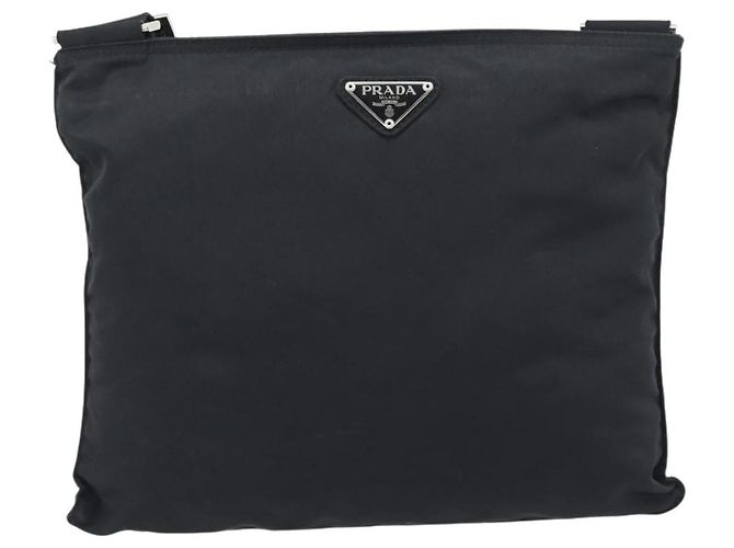 PRADA Sac à épaule Nylon Black Silver - vue 13