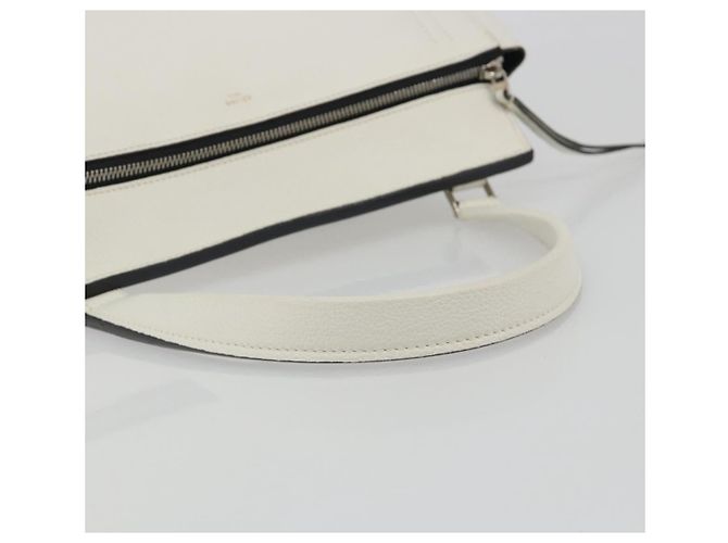 Céline CELINE Edge Medium Hand Bag Leather White Silver - vista 7
