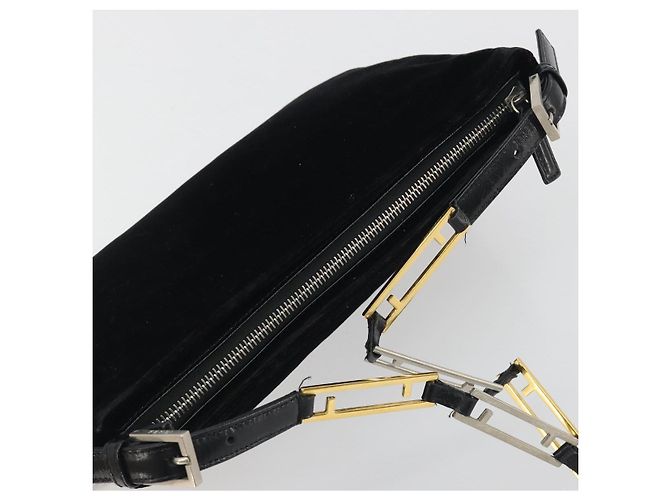 FENDI Schultertasche mit Kette Velor Black - Ansicht 6