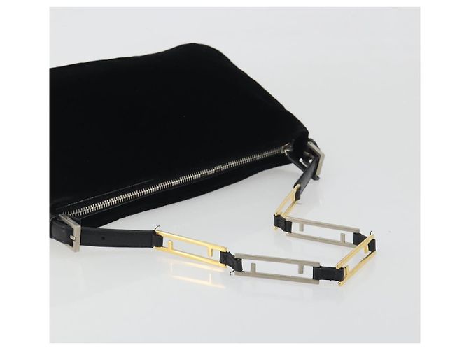 FENDI Schultertasche mit Kette Velor Black - Ansicht 7