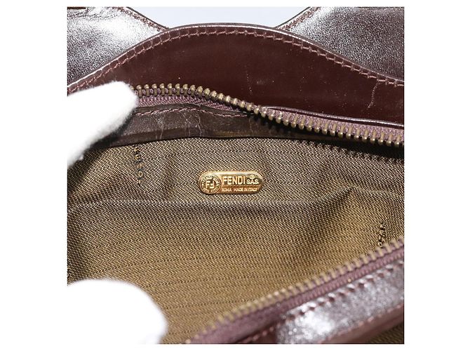 FENDI Zucca Canvas Hand Bag Brown Gold Tone - vista 17
