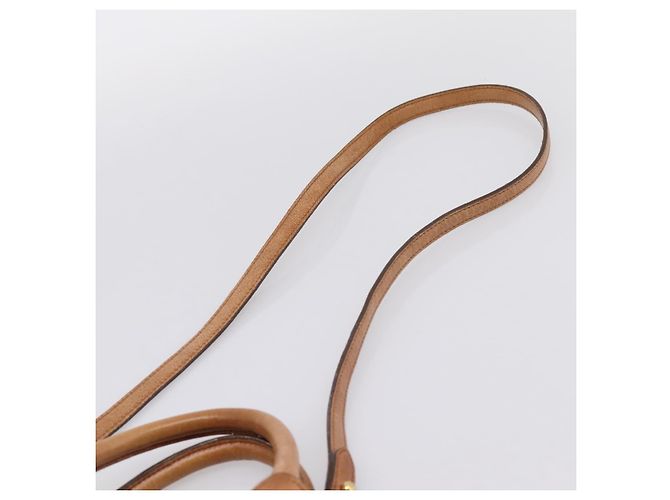 Miu Miu Ribbon Hand Bag Leather 2way Brown Gold - vista 14