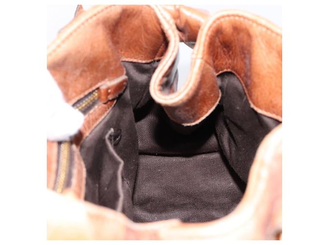 Miu Miu Ribbon Hand Bag Leather 2way Brown Gold - vista 21