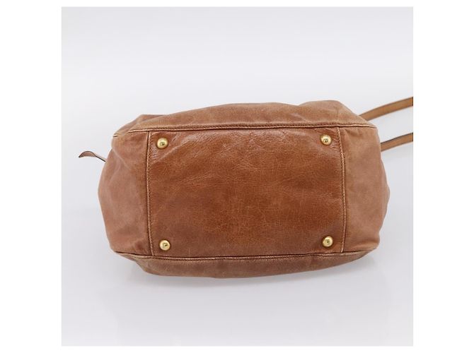Miu Miu Ribbon Hand Bag Leather 2way Brown Gold - vista 5
