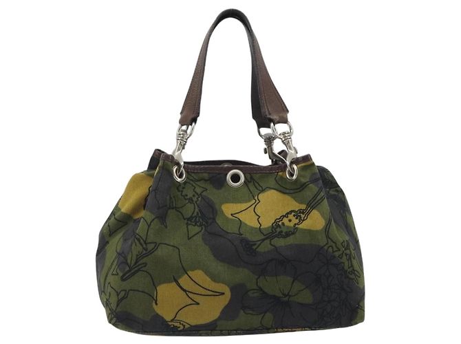Miu Miu Tote Bag Canvas Green Silver - vista 2