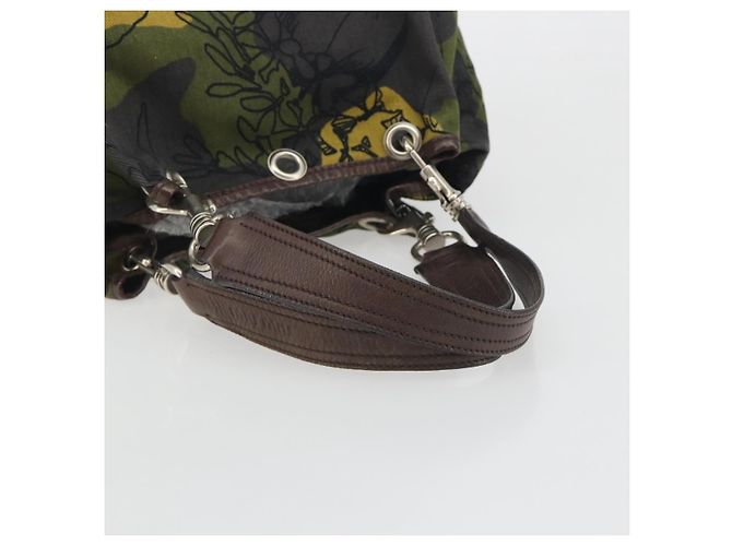 Miu Miu Tote Bag Canvas Green Silver - vista 7