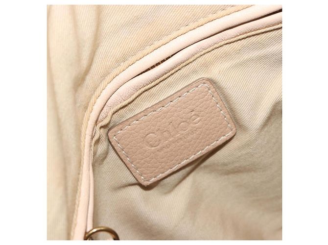 Chloé Chloe Paraty Hand Bag Leather 2way Beige Gold Tone - vista 20