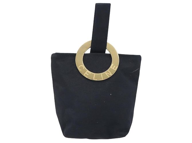Céline CELINE Circle Pouch Canvas Black Gold - vista 13
