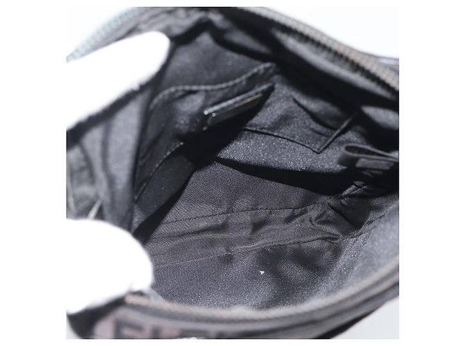 FENDI Zucchino Canvas Shoulder Bag Black Silver 8BT053 - vista 11