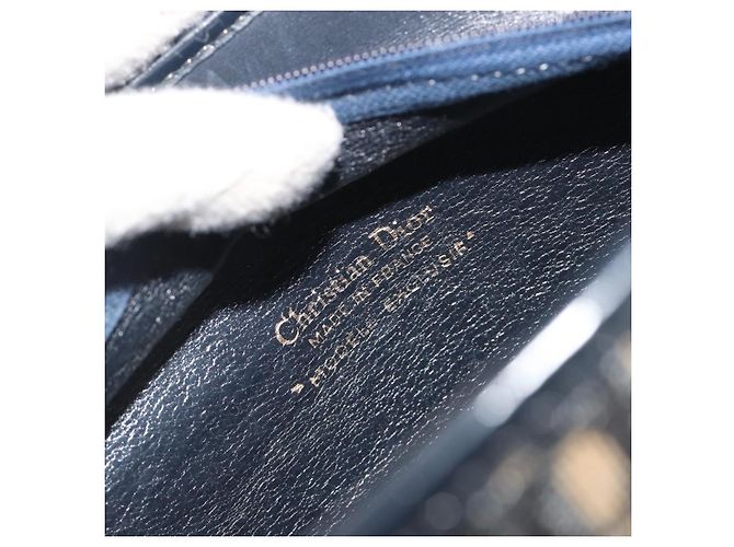 Christian Dior Trotter Canvas Shoulder Bag Navy Gold - vista 11