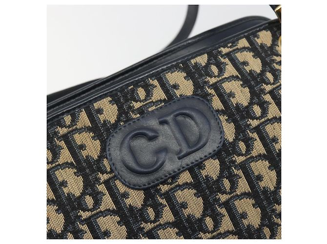 Christian Dior Trotter Canvas Shoulder Bag Navy Gold - vista 18