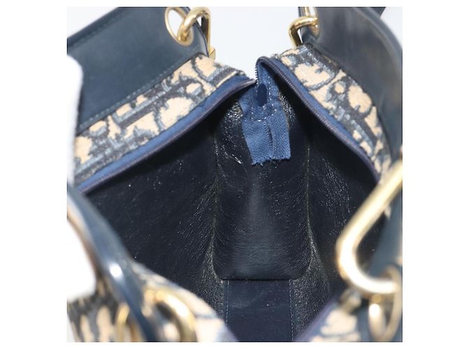 Christian Dior Trotter Canvas Shoulder Bag Navy Gold - vista 19