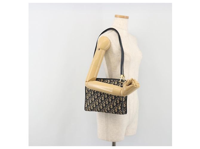 Christian Dior Trotter Canvas Shoulder Bag Navy Gold - vista 21