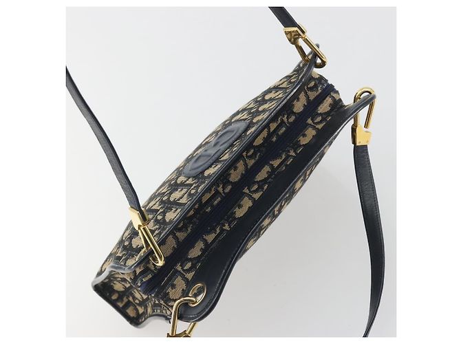 Christian Dior Trotter Canvas Shoulder Bag Navy Gold - vista 6