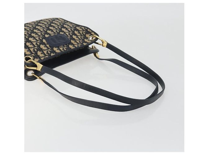 Christian Dior Trotter Canvas Shoulder Bag Navy Gold - vista 7