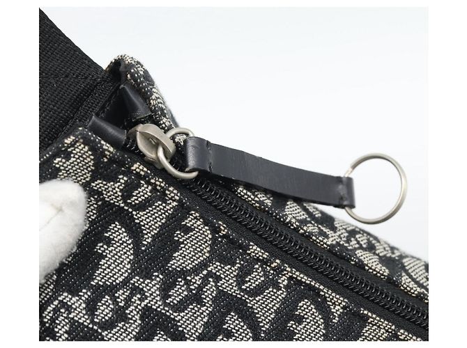 Christian Dior Trotter Canvas Shoulder Bag Black Silver - vista 10