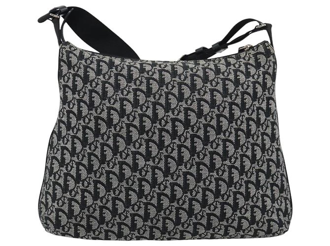 Christian Dior Trotter Canvas Shoulder Bag Black Silver - vista 2