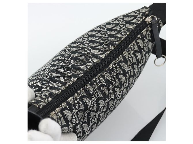 Christian Dior Trotter Canvas Shoulder Bag Black Silver - vista 6