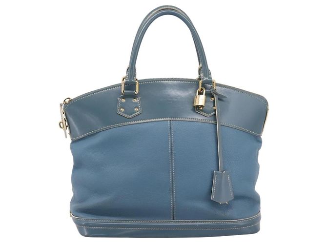 LOUIS VUITTON Suhari Lockit PM Hand Bag Leather Blue Gold M95434 LV - vista 13