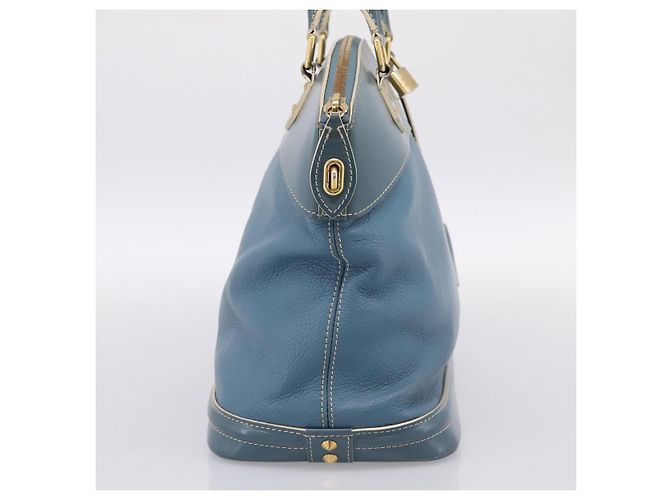 LOUIS VUITTON Suhari Lockit PM Hand Bag Leather Blue Gold M95434 LV - vista 3