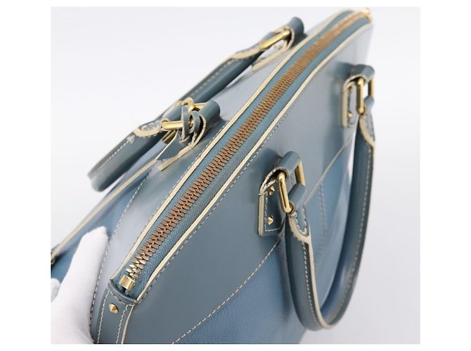 LOUIS VUITTON Suhari Lockit PM Hand Bag Leather Blue Gold M95434 LV - vista 6