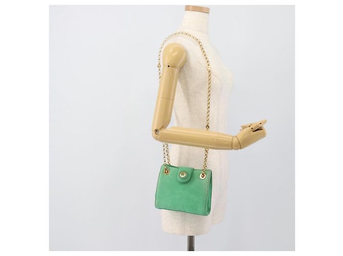 Tiffany & Co TIFFANY&Co. Chain Shoulder Bag Suede Green Gold - vista 22