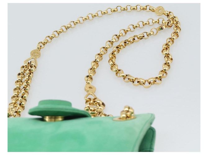 Tiffany & Co TIFFANY&Co. Chain Shoulder Bag Suede Green Gold - vista 8