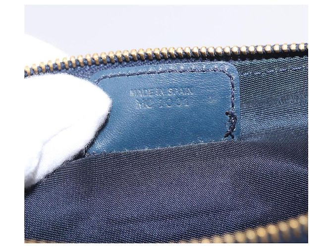 Christian Dior Trotter Canvas Saddle Accessory Pouch Navy Gold - vista 11