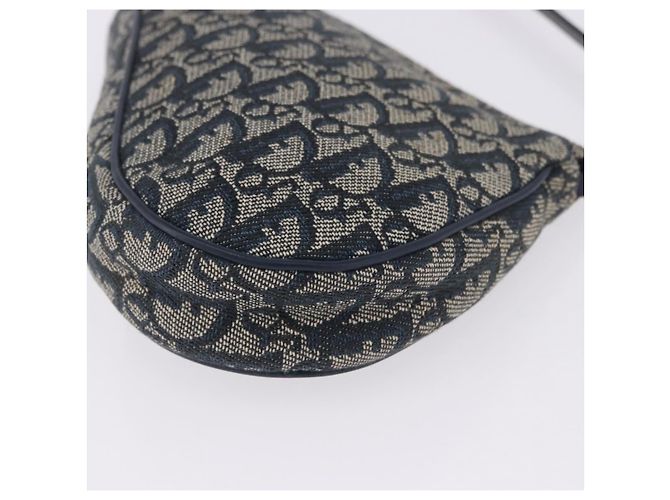 Christian Dior Trotter Canvas Saddle Accessory Pouch Navy Gold - vista 17