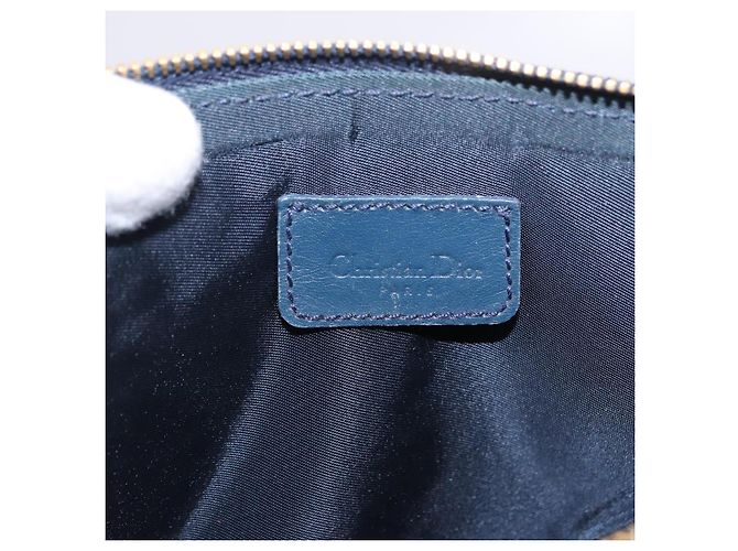 Christian Dior Trotter Canvas Saddle Accessory Pouch Navy Gold - vista 18