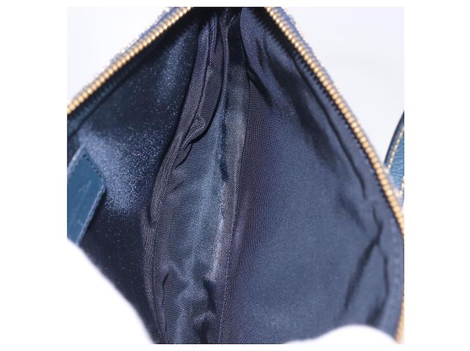 Christian Dior Trotter Canvas Saddle Accessory Pouch Navy Gold - vista 19