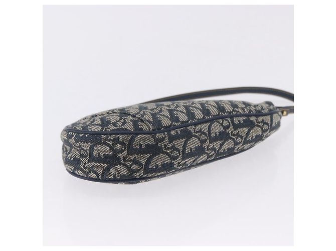 Christian Dior Trotter Canvas Saddle Accessory Pouch Navy Gold - vista 5