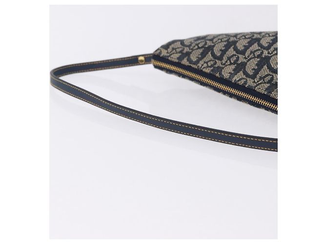 Christian Dior Trotter Canvas Saddle Accessory Pouch Navy Gold - vista 7