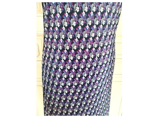 Versus Versace Versus Gianni Versace Plissiertes Seidenkleid Pink Weiß Dunkelblau - Ansicht 10