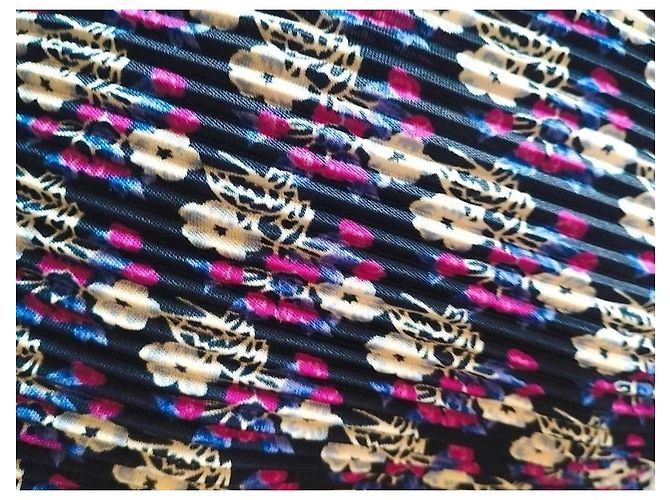 Versus Versace Versus Gianni Versace Plissiertes Seidenkleid Pink Weiß Dunkelblau - Ansicht 16
