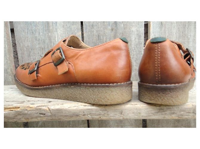 Autre Marque Kickers Scarpe Monk Strap in Pelle Marrone con Stampa Leopardata Stampa leopardo - vista 6