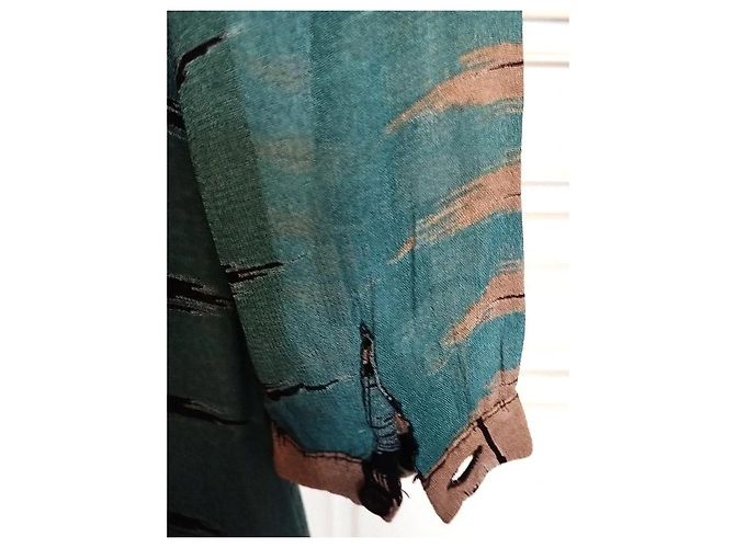 Antik Batik Preppy Folk Kleid Schwarz Beige Türkis - Ansicht 15