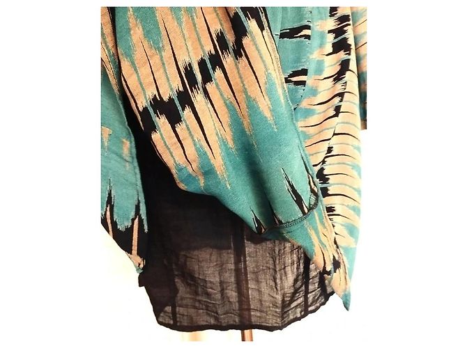 Antik Batik Preppy Folk Kleid Schwarz Beige Türkis - Ansicht 9